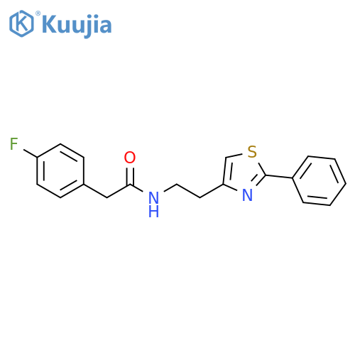 2-(4-fluorophenyl)-N-2-(2-phenyl-1,3-thiazol-4-yl)ethylacetamide structure