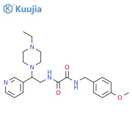 N-2-(4-ethylpiperazin-1-yl)-2-(pyridin-3-yl)ethyl-N'-(4-methoxyphenyl)methylethanediamide structure
