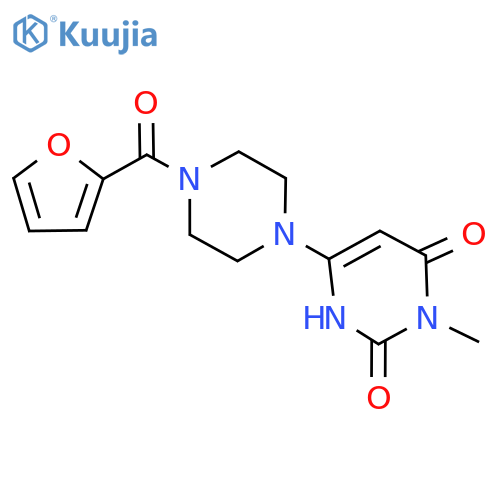 6-4-(furan-2-carbonyl)piperazin-1-yl-3-methyl-1,2,3,4-tetrahydropyrimidine-2,4-dione structure