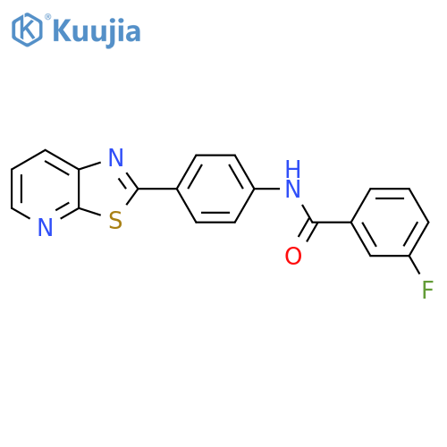3-fluoro-N-(4-{1,3thiazolo5,4-bpyridin-2-yl}phenyl)benzamide structure