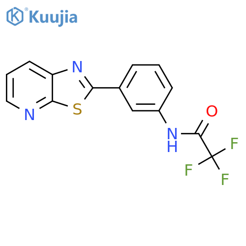 2,2,2-trifluoro-N-(3-{1,3thiazolo5,4-bpyridin-2-yl}phenyl)acetamide structure