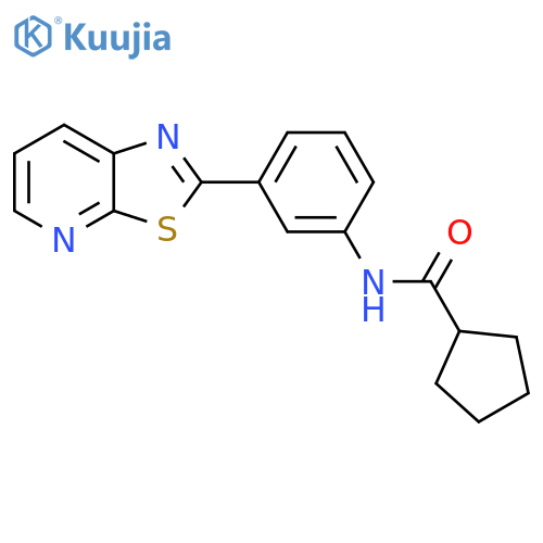 N-(3-{1,3thiazolo5,4-bpyridin-2-yl}phenyl)cyclopentanecarboxamide structure