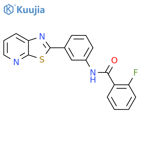 2-fluoro-N-(3-{1,3thiazolo5,4-bpyridin-2-yl}phenyl)benzamide structure