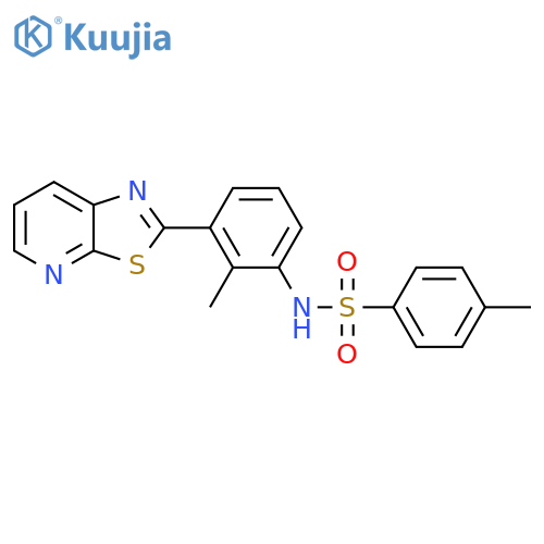 4-methyl-N-(2-methyl-3-{1,3thiazolo5,4-bpyridin-2-yl}phenyl)benzene-1-sulfonamide structure