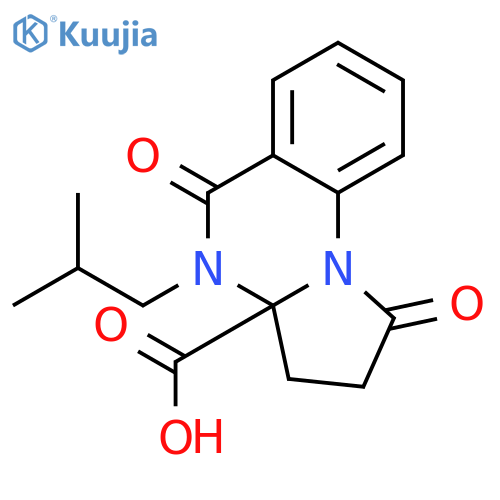 4-isobutyl-1,5-dioxo-2,3-dihydropyrrolo[1,2-a]quinazoline-3a-carboxylic acid structure