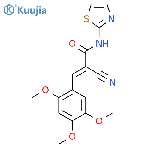 2-cyano-N-(1,3-thiazol-2-yl)-3-(2,4,5-trimethoxyphenyl)prop-2-enamide structure