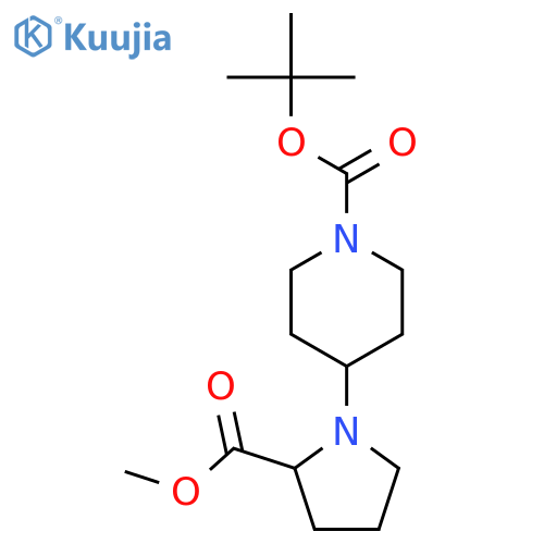 (S)-tert-Butyl 4-(2-(methoxycarbonyl)pyrrolidin-1-yl)piperidine-1-carboxylate structure