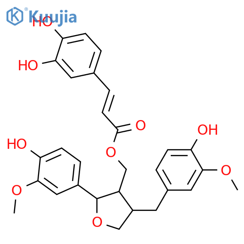 7,9'-Epoxy-8,8'-lignan-3,3',4,4',9-pentol; (7S,8R,8'R)-form, 3,3'-Di-Me ether, 9-O-(3,4-dihydroxy-E-cinnamoyl) structure
