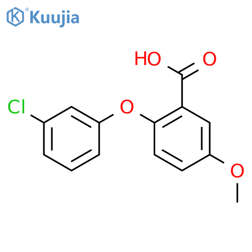 2-(3-Chlorophenoxy)-5-methoxybenzoic acid structure