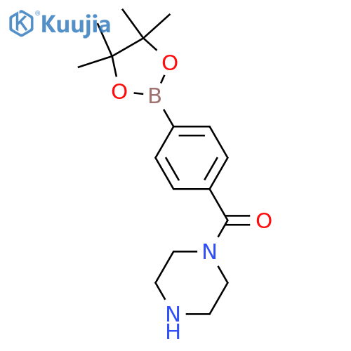 1-[4-(tetramethyl-1,3,2-dioxaborolan-2-yl)benzoyl]piperazine structure