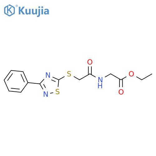 ethyl 2-{2-(3-phenyl-1,2,4-thiadiazol-5-yl)sulfanylacetamido}acetate structure