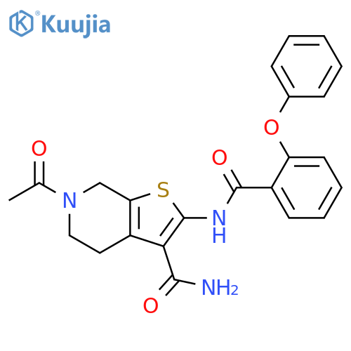 6-acetyl-2-(2-phenoxybenzamido)-4H,5H,6H,7H-thieno2,3-cpyridine-3-carboxamide structure