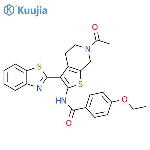 N-6-acetyl-3-(1,3-benzothiazol-2-yl)-4H,5H,6H,7H-thieno2,3-cpyridin-2-yl-4-ethoxybenzamide structure