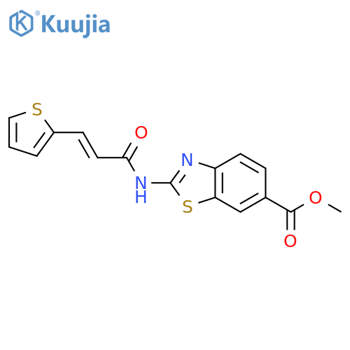 methyl 2-(2E)-3-(thiophen-2-yl)prop-2-enamido-1,3-benzothiazole-6-carboxylate structure