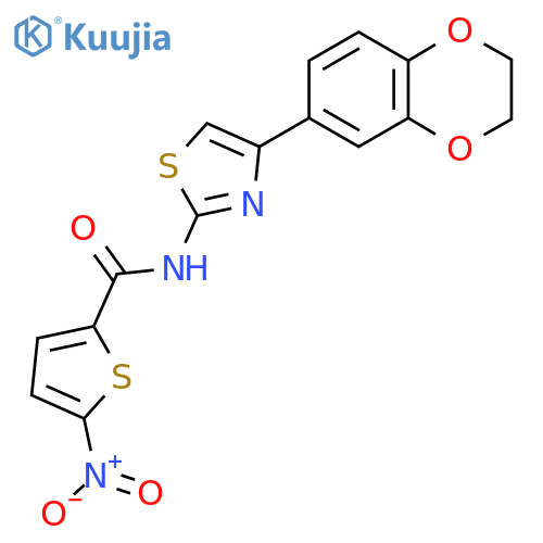 N-4-(2,3-dihydro-1,4-benzodioxin-6-yl)-1,3-thiazol-2-yl-5-nitrothiophene-2-carboxamide structure