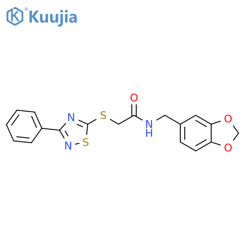 N-(2H-1,3-benzodioxol-5-yl)methyl-2-(3-phenyl-1,2,4-thiadiazol-5-yl)sulfanylacetamide structure
