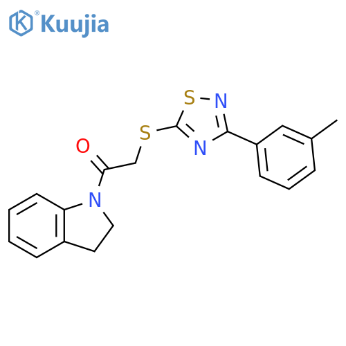 1-(2,3-dihydro-1H-indol-1-yl)-2-{3-(3-methylphenyl)-1,2,4-thiadiazol-5-ylsulfanyl}ethan-1-one structure