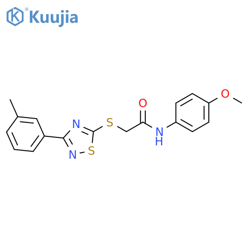 N-(4-methoxyphenyl)-2-{3-(3-methylphenyl)-1,2,4-thiadiazol-5-ylsulfanyl}acetamide structure