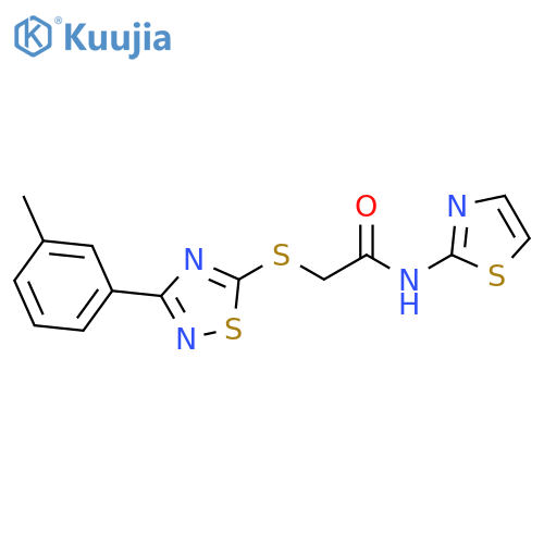 2-{3-(3-methylphenyl)-1,2,4-thiadiazol-5-ylsulfanyl}-N-(1,3-thiazol-2-yl)acetamide structure