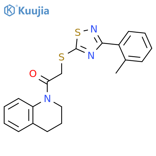 2-{3-(2-methylphenyl)-1,2,4-thiadiazol-5-ylsulfanyl}-1-(1,2,3,4-tetrahydroquinolin-1-yl)ethan-1-one structure