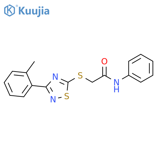 2-{3-(2-methylphenyl)-1,2,4-thiadiazol-5-ylsulfanyl}-N-phenylacetamide structure