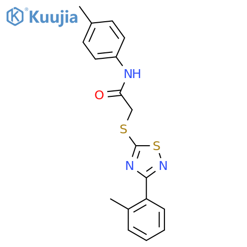 N-(4-methylphenyl)-2-{3-(2-methylphenyl)-1,2,4-thiadiazol-5-ylsulfanyl}acetamide structure