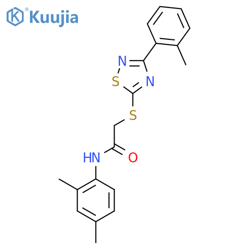 N-(2,4-dimethylphenyl)-2-{3-(2-methylphenyl)-1,2,4-thiadiazol-5-ylsulfanyl}acetamide structure