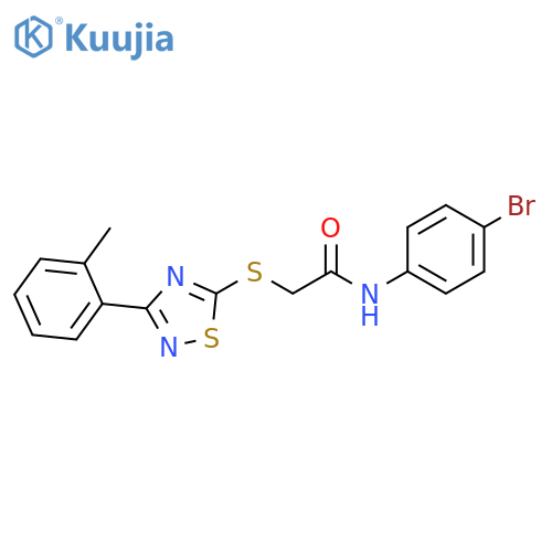 N-(4-bromophenyl)-2-{3-(2-methylphenyl)-1,2,4-thiadiazol-5-ylsulfanyl}acetamide structure