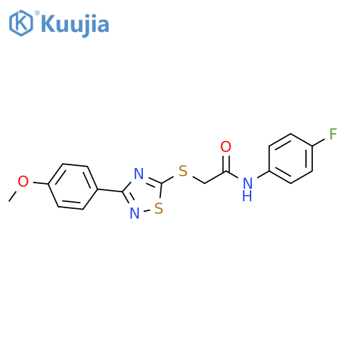 N-(4-fluorophenyl)-2-{3-(4-methoxyphenyl)-1,2,4-thiadiazol-5-ylsulfanyl}acetamide structure