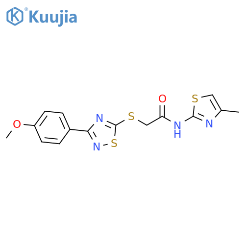 2-{3-(4-methoxyphenyl)-1,2,4-thiadiazol-5-ylsulfanyl}-N-(4-methyl-1,3-thiazol-2-yl)acetamide structure