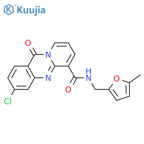 3-chloro-N-(5-methylfuran-2-yl)methyl-11-oxo-11H-pyrido2,1-bquinazoline-6-carboxamide structure