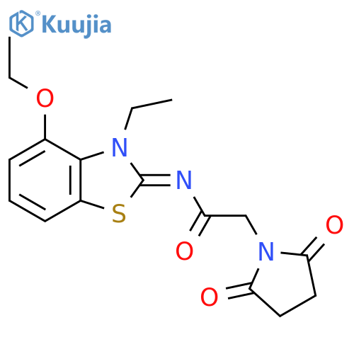 2-(2,5-dioxopyrrolidin-1-yl)-N-(2E)-4-ethoxy-3-ethyl-2,3-dihydro-1,3-benzothiazol-2-ylideneacetamide structure