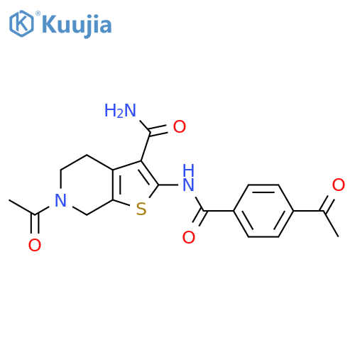 6-acetyl-2-(4-acetylbenzamido)-4H,5H,6H,7H-thieno2,3-cpyridine-3-carboxamide structure