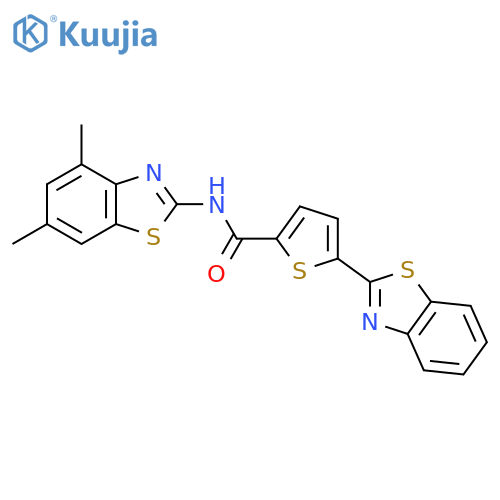 5-(1,3-benzothiazol-2-yl)-N-(4,6-dimethyl-1,3-benzothiazol-2-yl)thiophene-2-carboxamide structure