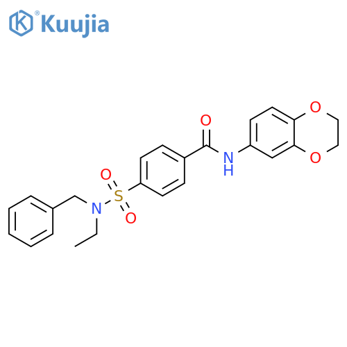 4-benzyl(ethyl)sulfamoyl-N-(2,3-dihydro-1,4-benzodioxin-6-yl)benzamide structure