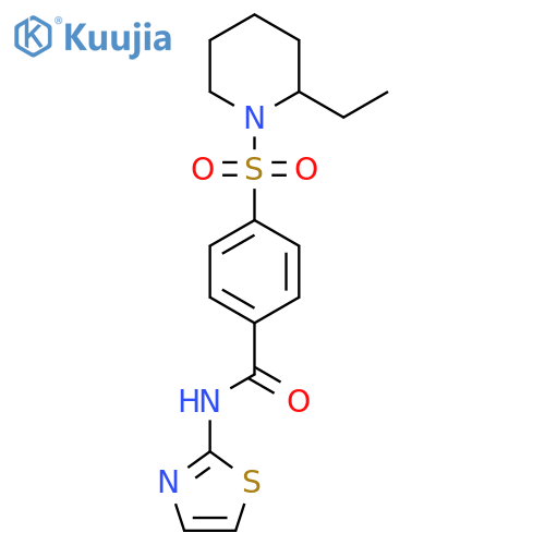 4-(2-ethylpiperidin-1-yl)sulfonyl-N-(1,3-thiazol-2-yl)benzamide structure