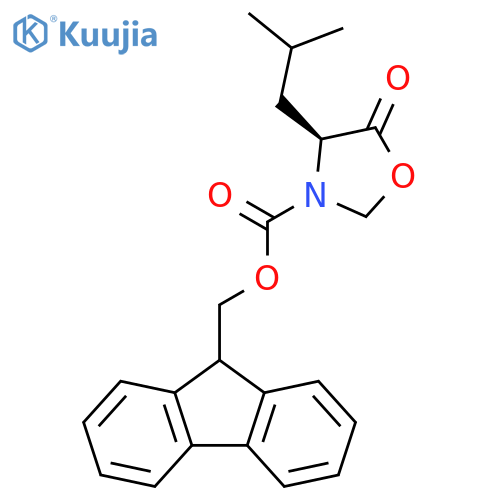 9H-Fluoren-9-ylmethyl (4S)-4-(2-methylpropyl)-5-oxo-1,3-oxazolidine-3-carboxylate structure