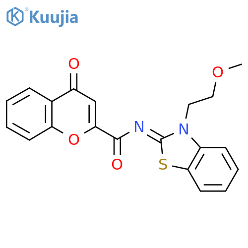 N-(2Z)-3-(2-methoxyethyl)-2,3-dihydro-1,3-benzothiazol-2-ylidene-4-oxo-4H-chromene-2-carboxamide structure