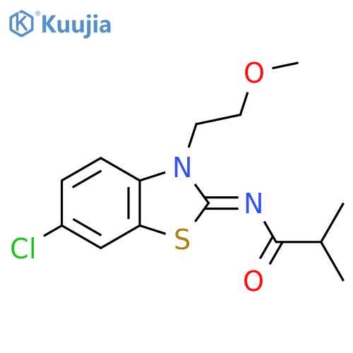 N-(2Z)-6-chloro-3-(2-methoxyethyl)-2,3-dihydro-1,3-benzothiazol-2-ylidene-2-methylpropanamide structure