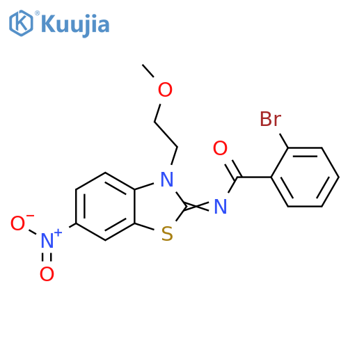 2-bromo-N-(2Z)-3-(2-methoxyethyl)-6-nitro-2,3-dihydro-1,3-benzothiazol-2-ylidenebenzamide structure