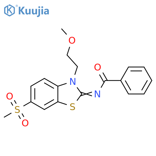 N-(2Z)-6-methanesulfonyl-3-(2-methoxyethyl)-2,3-dihydro-1,3-benzothiazol-2-ylidenebenzamide structure