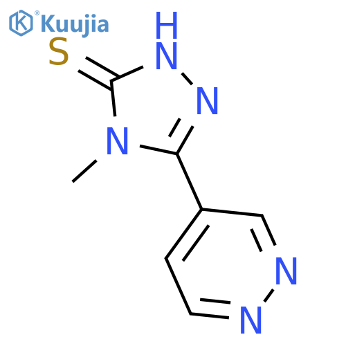 3H-1,2,4-TRIAZOLE-3-THIONE, 2,4-DIHYDRO-4-METHYL-5-(4-PYRIDAZINYL)- structure