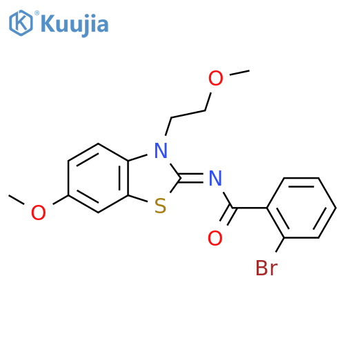 2-bromo-N-(2Z)-6-methoxy-3-(2-methoxyethyl)-2,3-dihydro-1,3-benzothiazol-2-ylidenebenzamide structure