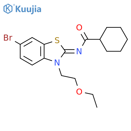 N-(2Z)-6-bromo-3-(2-ethoxyethyl)-2,3-dihydro-1,3-benzothiazol-2-ylidenecyclohexanecarboxamide structure