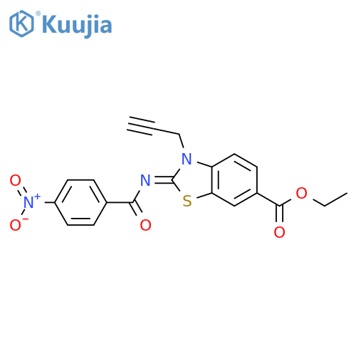 ethyl (2Z)-2-(4-nitrobenzoyl)imino-3-(prop-2-yn-1-yl)-2,3-dihydro-1,3-benzothiazole-6-carboxylate structure