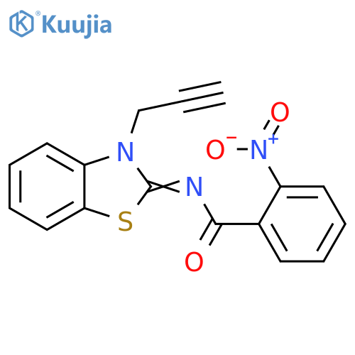 2-nitro-N-(2Z)-3-(prop-2-yn-1-yl)-2,3-dihydro-1,3-benzothiazol-2-ylidenebenzamide structure