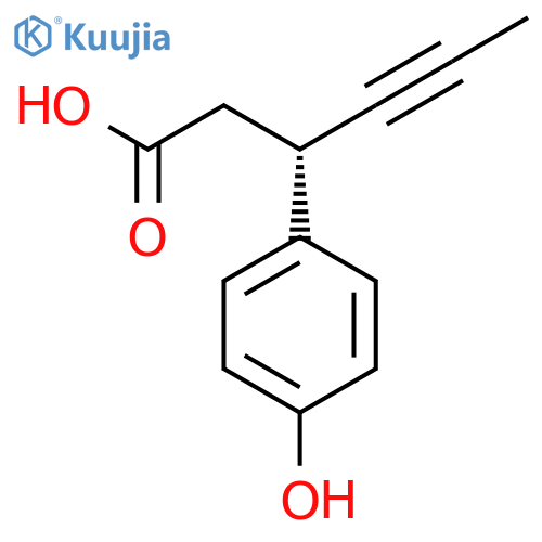 (3S)-3-(4-hydroxyphenyl)hex-4-ynoic acid structure