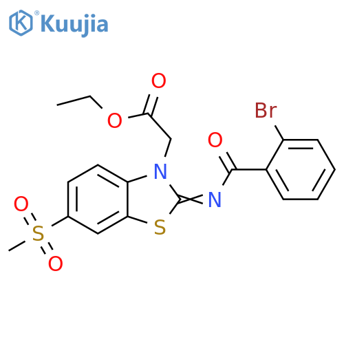 ethyl 2-(2Z)-2-(2-bromobenzoyl)imino-6-methanesulfonyl-2,3-dihydro-1,3-benzothiazol-3-ylacetate structure