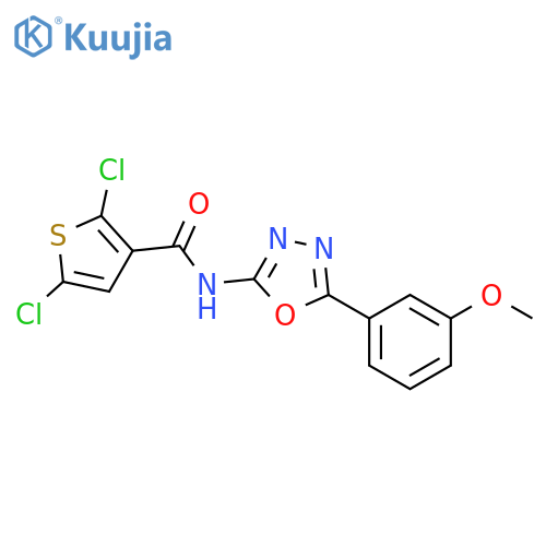 2,5-dichloro-N-5-(3-methoxyphenyl)-1,3,4-oxadiazol-2-ylthiophene-3-carboxamide structure