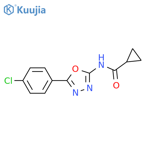 N-5-(4-chlorophenyl)-1,3,4-oxadiazol-2-ylcyclopropanecarboxamide structure